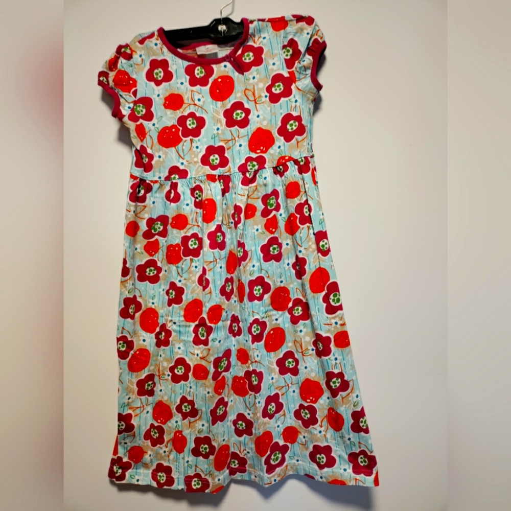 Hanna andersson  floral dress cotton 140 /10 y